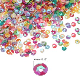 MECCANIXITY Loose Sequins 4MM Glitter Sequins 3000Pcs Cup Sequins Embroidery Sequins for Jewelry Making Crafts Sewing,Multicolored