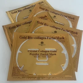Spa Grade Luxury Gold Bio-Collagen Face Masks Ultra-Hydrating & Brightening with Royal Jelly & Natural Extracts. Reduces fine lines. Soothing & ultra thin. Pack of 5 by Bohemian Heart