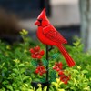 Cardinal Decor Garden Stake,Solar Metal Red Cardinal, Cardinal Bird Figurine