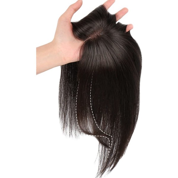 AISIHAIR Wig, Straight Hair, Breathable, 100% Fully Hand-tied Human Hair, Conceal Hair Loss, Hair Piece, Hair Whorl with Artificial Skin -