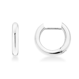Miabella 925 Sterling Silver or 18Kt Yellow Gold Over Silver 2.5mm High Polished Lightweight Small Huggie Hoop Earrings for Women Made in Italy (sterling silver)