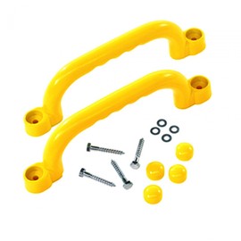 Baoblaze 2Pcs Playground Accessories, Playhouse Grab Handle Bars, with Screws, Climb Play Playroom Ladder Handles for Park, Backyard Tree House Playhouse, yellow