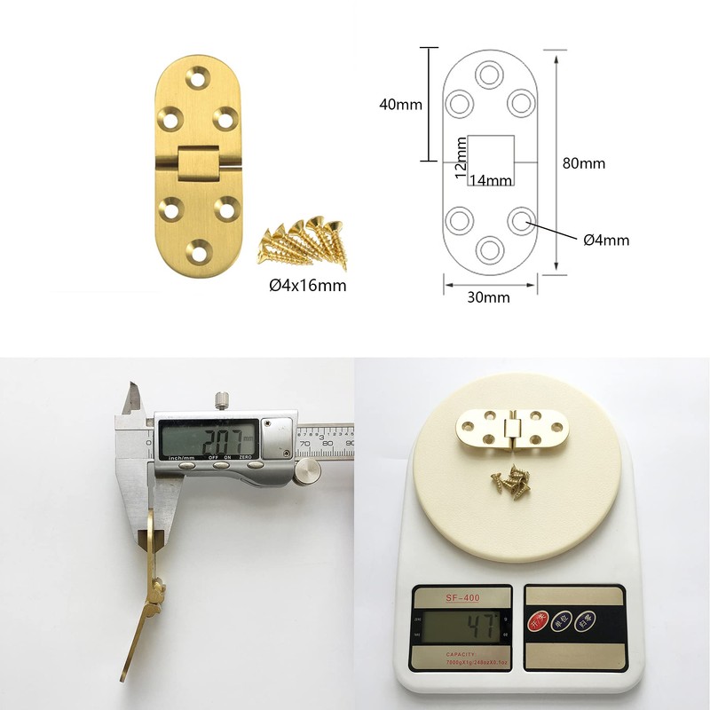 LIKERAINY 180 Degree Brass Flip Hinges Fitting Furniture Hinge for