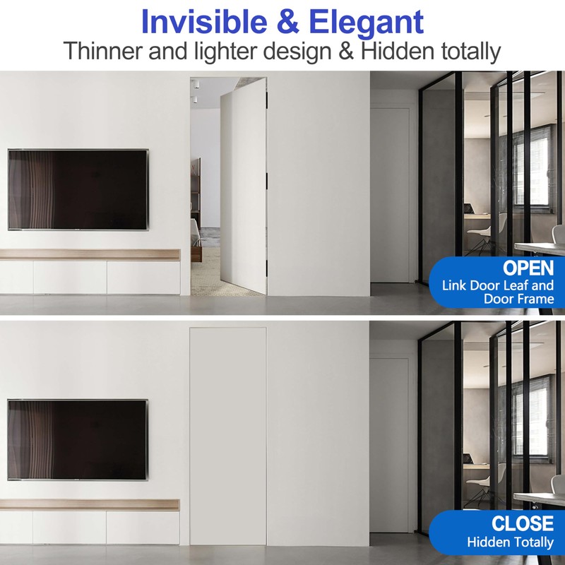 2pcs 6 inch Stainless Steel Hidden Door Hinges - Invisible