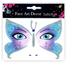 Butterfly Tattoo Face, Glitter Face Tattoo Carnival, Face Tattoo Butterfly, Temporary Glitter Face Sticker for Carnival, Fancy Dress, Theme Party, Children and Adults