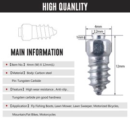Tire Studs Screw in Tire Studs for Wading/Running/Fly Fishing Boots,Running ShoesFat/Snow Bike，Lawnmower，Lawn Sweeper，snowblower，Small Tractor，ATV，UTV，Motorcycle