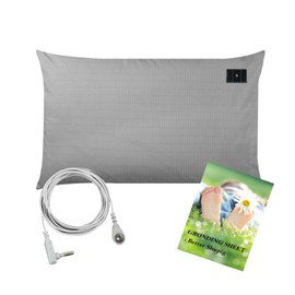 Grounding Pillowcase with US Cord, Earthing Pillowcase for Better Sleeping, 19.7 * 30 inch (Gray)