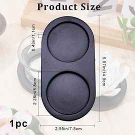 GORGECRAFT Black Wooden Salt and Pepper Mill Tray 2.28 Inch Acacia Wood Tray Peper Mill Holder Mills & Shakers Salt & Pepper Grinder Rest for 2 Mills Accessories Kitchen Storage Holder Home Crafts