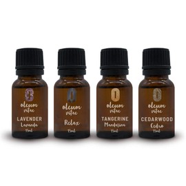 OLEUM VITAE Kit de Aceites Esenciales Relax. Relajación y Descanso. Con Aceites de Lavanda, Mandarina, Cedro y Mezcla Relax. 100% Puros y Orgánicos