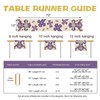 Uruney Christian Easter Cross Chinoiserie Table Runner, Religious Purple Kitchen