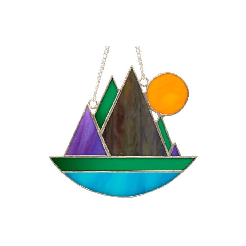 Studio Pro Pre-Cut Stained Glass Kit - Mountains - Make