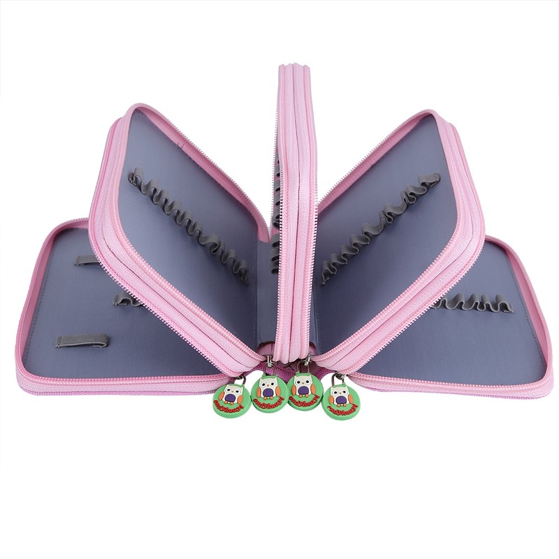 72 Slots Colorful Student Fabric Pen Bag Pencil Pouch Box
