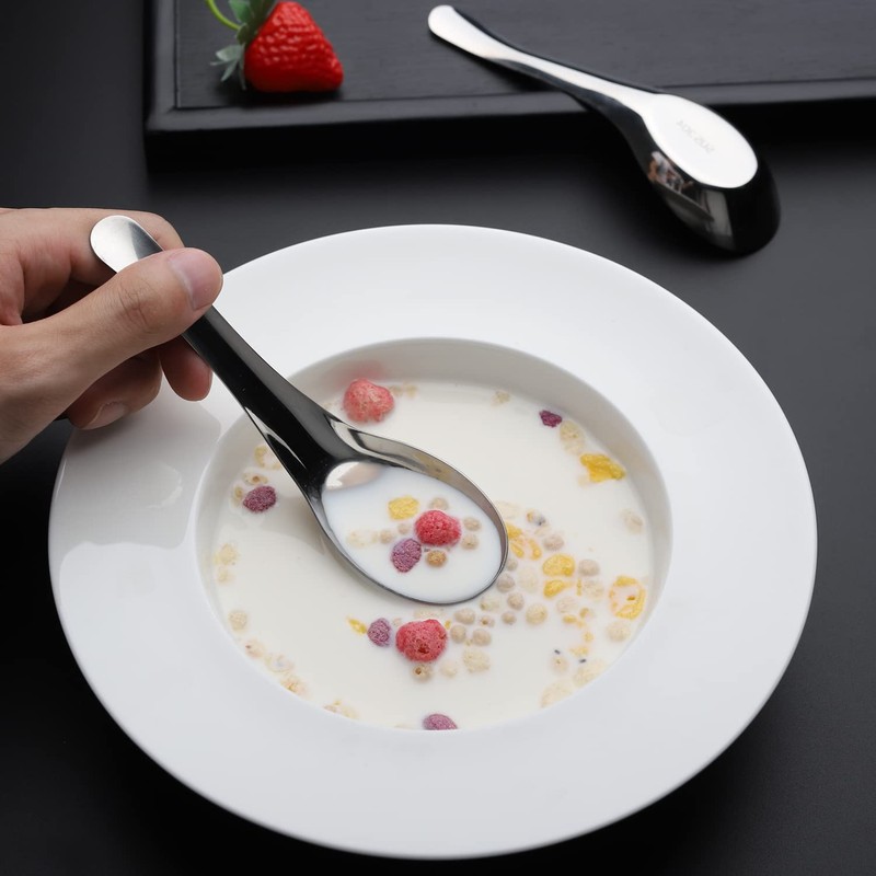 Stainless Steel Soup Spoons Dinner Spoons Set of 12 Chinese