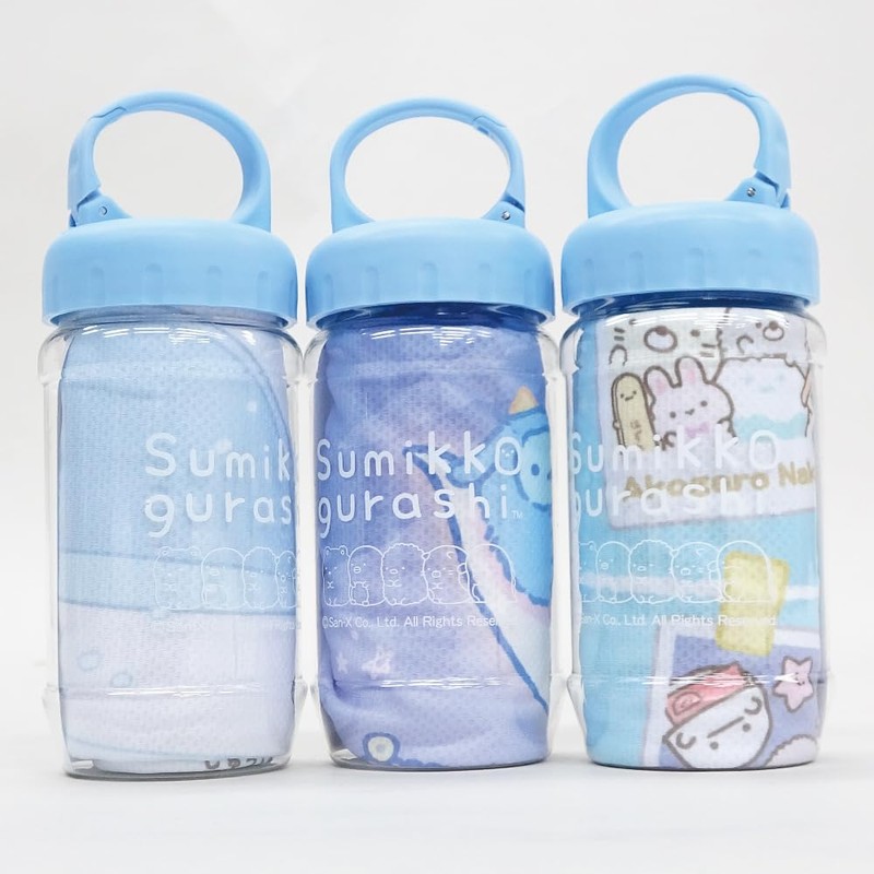 犬飼タオル すみっコぐらし 【ひんやりタオル】 ボトル入り冷感 フェイスタオル 夏用 90×30cm ナイトパーク