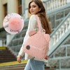 1 Plush Backpack and 1 Fur Ball Keychain, Cute Bear