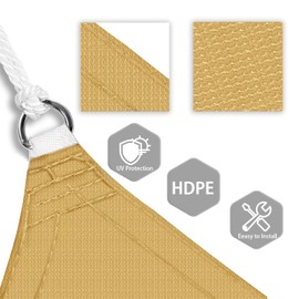 Patio Paradise 8' x 10' Sun Shade Sail Rectangle Canopy Patio Cover Sunlight Block Awning Heavy Duty Commercial Grade for Backyard Lawn Garden Outdoor Activities, Sand