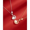 IMINI Rabbit Moon Pendant Necklace for Women Girls Cubic Zirconia
