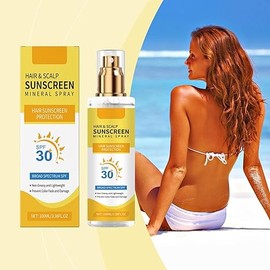 Hair & Scalp Sunscreen Spray SPF 30 | Color-Lock UV Shield for Dyed/Highlighted Hair | Weightless Invisible Mist | Reef-Safe & Vegan Formula | Beach-Pool-Daily Essential (1)