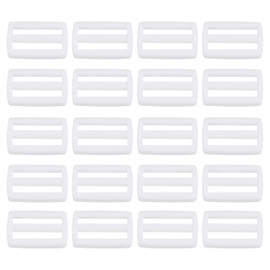 PATIKIL 5/8 Pulgadas Triple Deslizamiento Hebillas, 50 Paquetes Correas Cierre para Mochila Bolsa Cinturón, Blanco