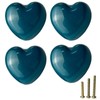 Mimhooy 4 Pack Teal Ceramic Drawer Knobs Decorative Cabinet Knobs,