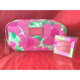Estée Lauder NEW Estee Lauder Lilly Pulitzer Fabric Floral Cosmetic Makeup Case Bag~Mirror