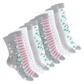 Celodoro Women's Cute Eco-Friendly Socks, Motif Socks made from Regenerative Cotton, Pack of 10 Pairs, Classic Mix, 39-42