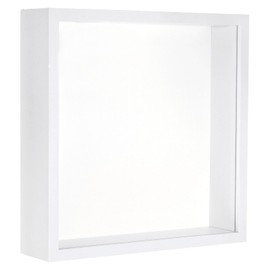 PATIKIL 6x8 Shadow Box Frame, Wooden Dried Flower Display Stand Floating Photo Frame Acrylic Picture Frame for Flowers Ticket Crafts and Photos, White