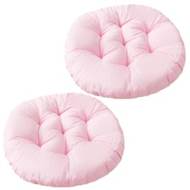 2 Pcs Round Chair Seat Pads 40cm Cotton Floor Pillow Tatami Seating Pillow Thick Padded Cushion Chair Seat Pads for Home Garden Dining Patio Balcony Office Outdoor Meditation (Pink, Round)