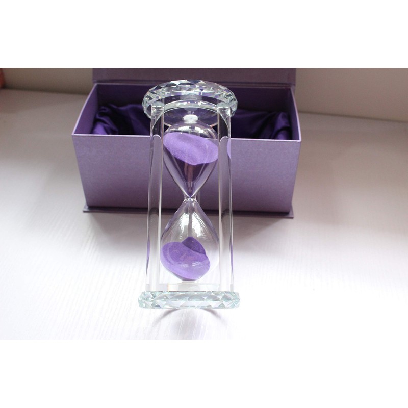 Lonovel 60 Minutes Hourglass Timer,Crystal Sand Timer Diamond Carving Surface,Good
