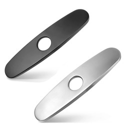 10" Faucet Hole Cover Deck Plate,Hole Cover Deck Plate Escutcheon,Escutcheon for Bathroom or Kitchen Sink Hole Mixer Tap,SUS304 Stainless Steel（Silver and Matte Black)