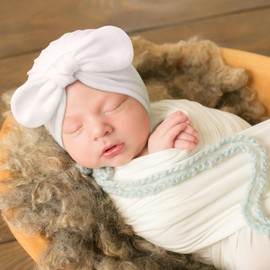 DRESHOW Newborn Baby Hats Hospital Hat Beanie Infant Bow Hats, 5 Pack: Bow Knot Hats 22a-02