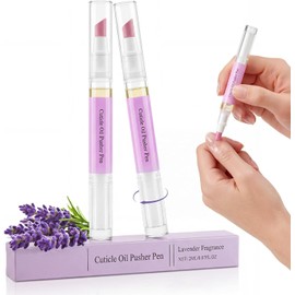 Lápiz Eliminador de Cutículas 2 en 1, Lápiz Empujador de Aceite para Cutículas de Cerámica, Ideal para Pieles Levantadas, Uñas Secas y Dañadas, Herramienta de Cuidado de Uñas para Reparar, Nutrir, Hidratar y Dar Brillo (2PCS)