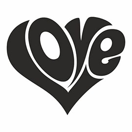 AMA SHOP Prespaced PVC Sticker Love Shape Care Black for Laptop Wall Decal | Sticker for Helmet, Motorcycle, Camper, Car, PC