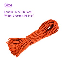 DMiotech 3mm Shock Cord, 17 M Orange Bungee Cord Tent Pole Shock Cord Round Elastic Kayak Rope Stretch String Marine Grade Heavy Polyester for DIY Projects Tie Downs