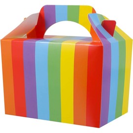 MustBeBonkers Rainbow Theme - Childrens Birthday Party Food Meal Boxes Gift Loot Favour Box (20 Boxes)