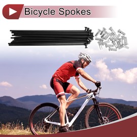 INFINAUTO 20 Set 12G Bicycle Spoke 136 mm Bike Wheel Spoke Carbon Steel Black