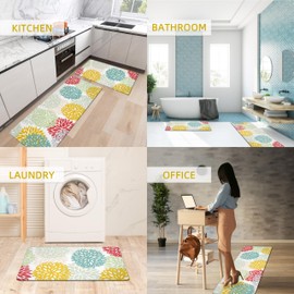 Kitchen Mats Set of 2 Cushioned Anti Fatigue Kitchen Rugs Non Slip Waterproof Kitchen Runner Rug Memory Foam Kitchen Floor Mat Comfort Standing Mat for Sink,Laundry