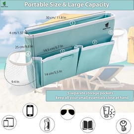 GEERTOP Portable Beach Cup Holder Outdoor Chair Armrest Cup Organizer Water Bottle Holder for Beach Chair, Patio Recliner Chair