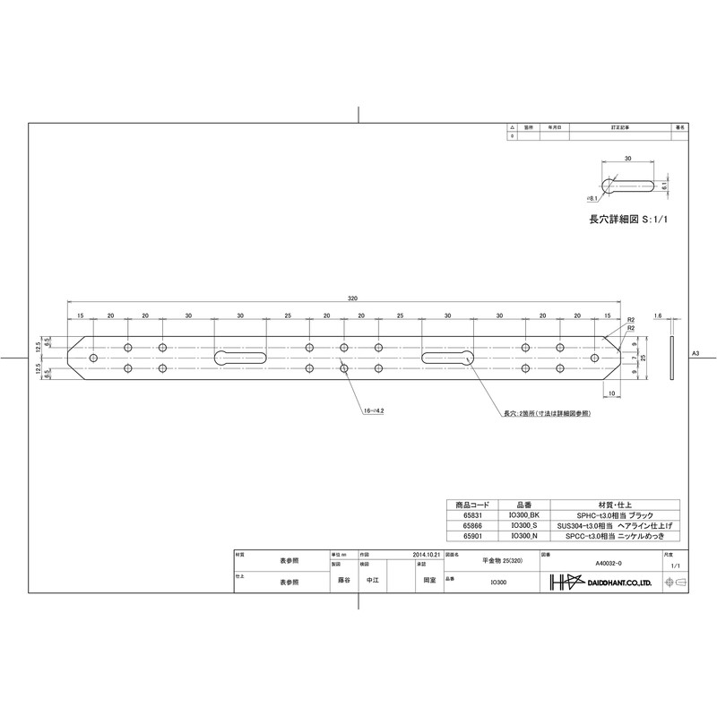 DAIDOHANT 65831 DH Reinforced Hardware for Perfect Support, I-Shape IO300