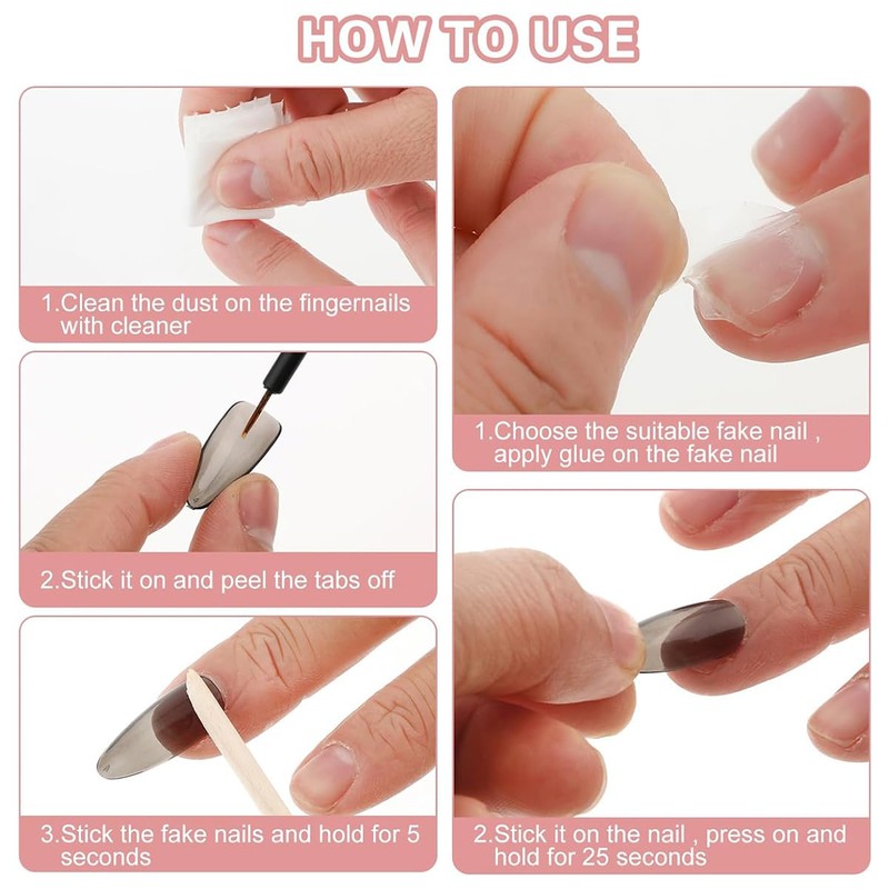 ieron 24 Colours 576 Pieces Artificial Nails Acrylic for Nail