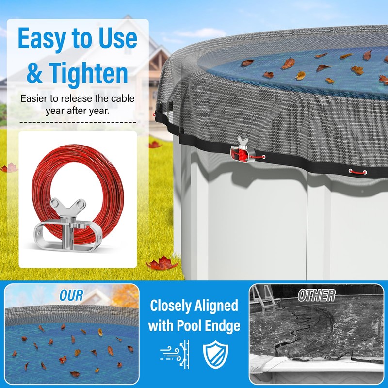Pool Leaf Net Cover for 21 Ft,Leaf Net for Above