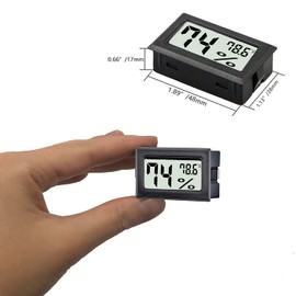 TASOGEN 2 Pack Mini Digital Hygrometer Thermometer,Indoor Temperature and Humidity Gauge Meter Monitor Fahrenheit (℉) for Humidor,Greenhouse,Reptile Tank,Home,Jars