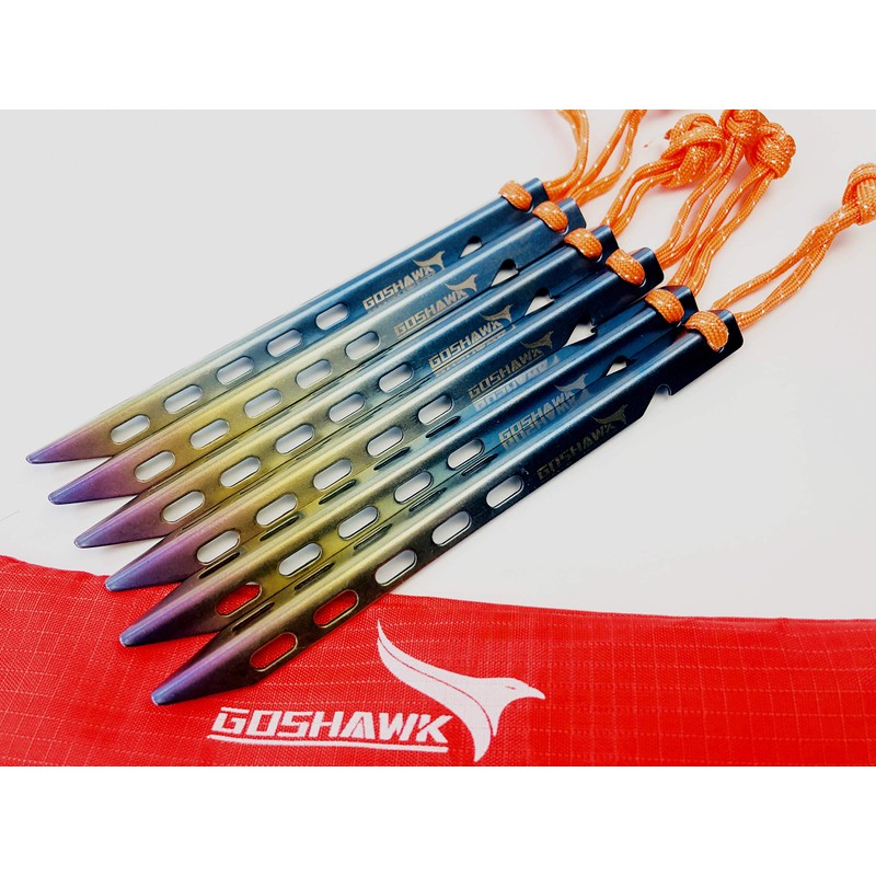 Goshawk 6 Pcs Titanium Outdoor Camping Trip Tent Peg Ground