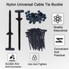 Nylon Universal Cable Tie Buckle, 50 Pcs Nylon Cable Tie