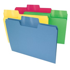 Smead Erasable SuperTab File Folders, 1/3-Cut Tabs, Letter, Assorted Colors, 24 Per Pack (10480)