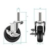 HOLKIE Caster Wheels 3 inch Locking Stem Casters, 3/8" -16
