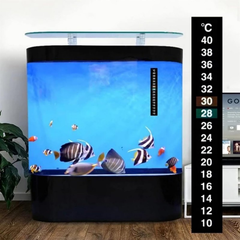 2Pcs Durable Discoloration Thermometer Stick-on Aquarium Temperature Fish Tank Temperature