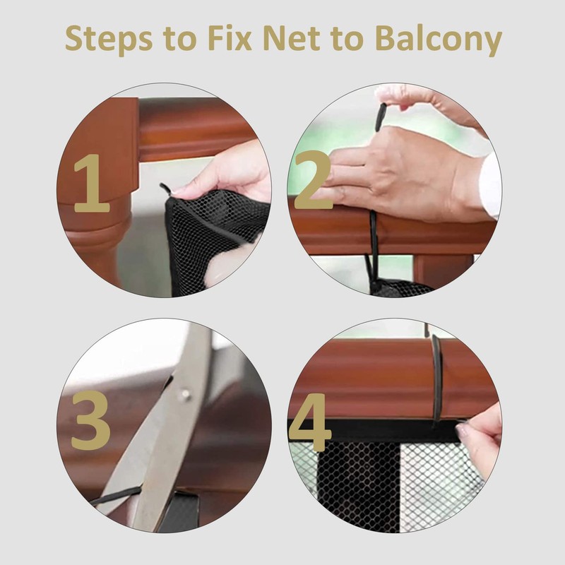 Balcony Netting for Pets, Stairway Net for Balcony, Pet Netting