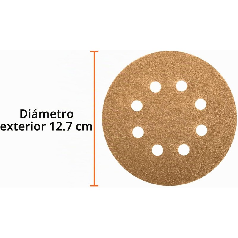 Truper DIRO-512, Disco de lija roto orbital 5", grano 120,