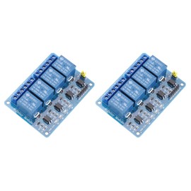 sourcing map 2 Pcs DC 5V 4 Channel Relay Module Low Level Trigger for Electronics Industrial Home Automation